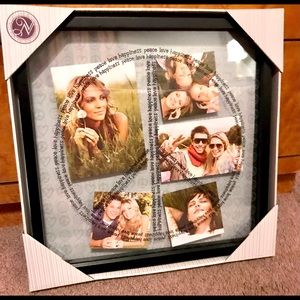 Glass float collage 16 x 16” … peace love happiness… by New View, 2011.